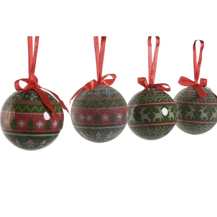 Bola Decoracion Navidad Tradicional DKD Home Decor Verde Rojo 25 x 16 x 25 cm Set de 14 (2 Unidades) 2