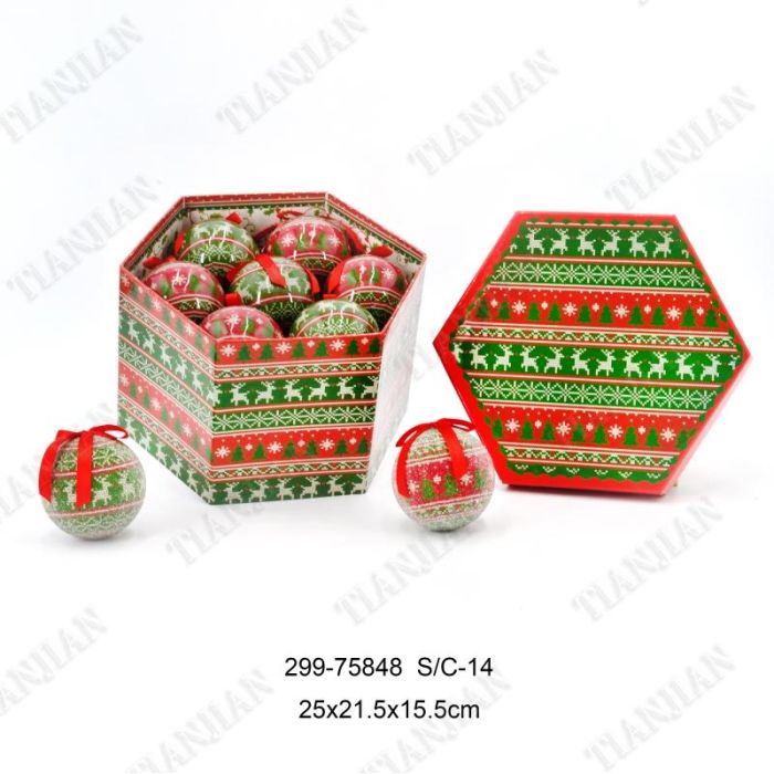 Bola Decoracion Navidad Tradicional DKD Home Decor Verde Rojo 25 x 16 x 25 cm Set de 14 (2 Unidades)