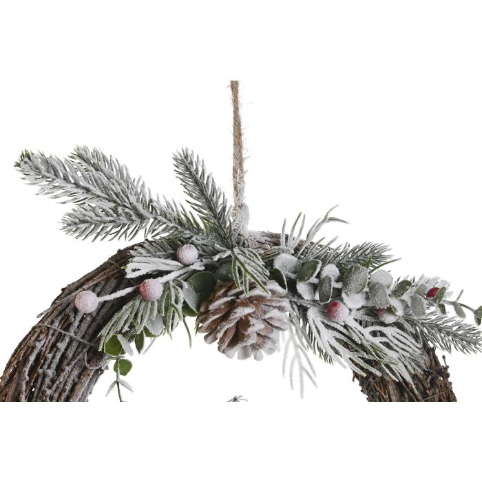 Corona Navidad Tradicional DKD Home Decor Natural 7 x 32 x 32 cm (2 Unidades) 2