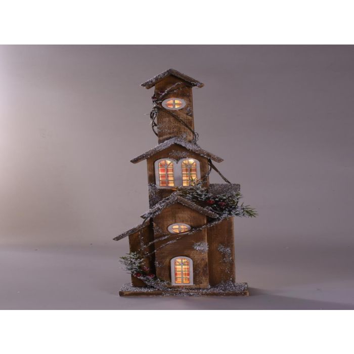 Casa Navidad Alpina DKD Home Decor Natural 6 x 60 x 17.5 cm (2 Unidades) 1