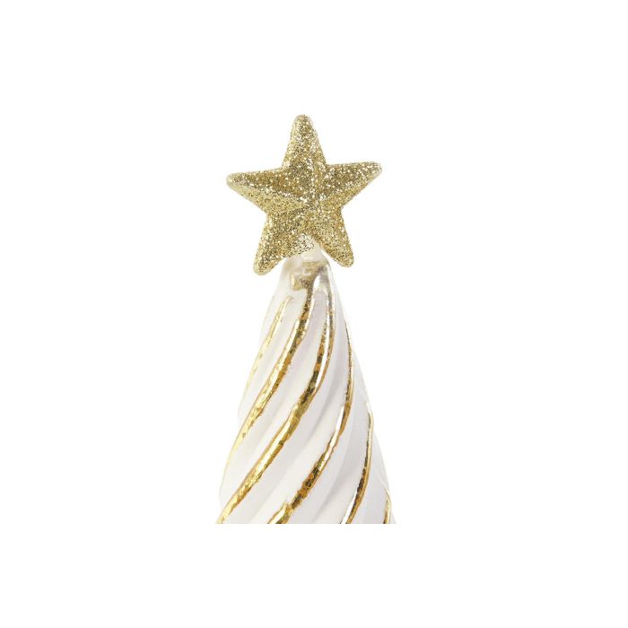 Decoracion Luminosa Navidad Moderna DKD Home Decor Blanco Dorado 9 x 25 x 9 cm (2 Unidades) 1