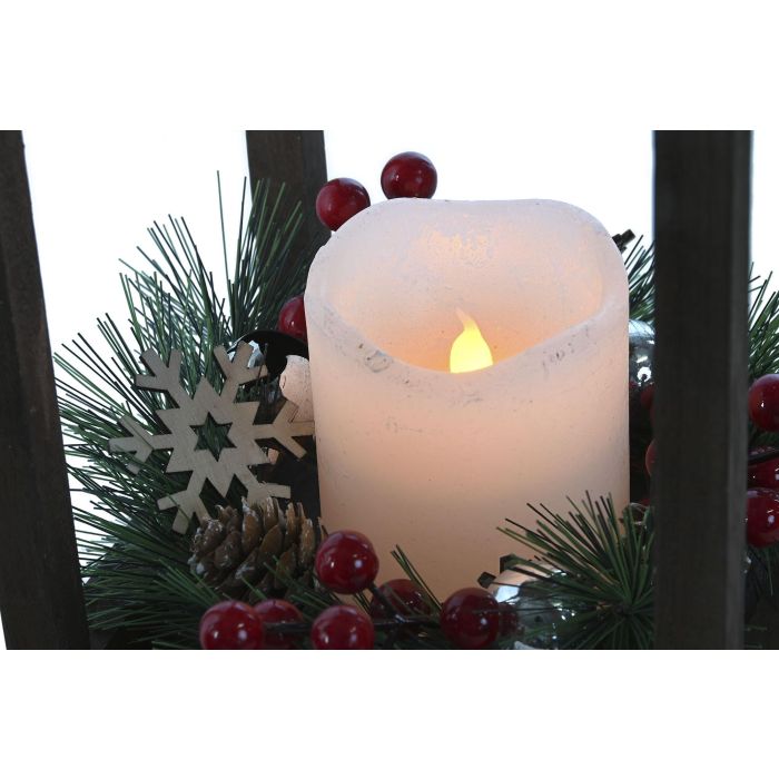 Farola Navidad Tradicional DKD Home Decor Rojo Blanco 16 x 26 x 16 cm (2 Unidades) 1