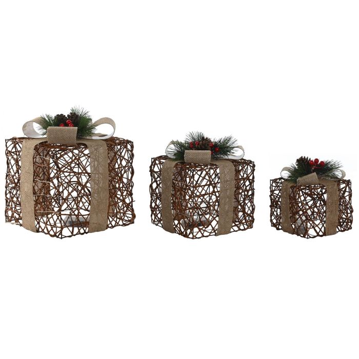 Regalo Navidad Alpina DKD Home Decor Natural 26 x 30 x 26 cm Set de 3 (2 Unidades) 3