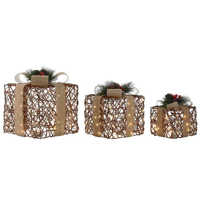 Regalo Navidad Alpina DKD Home Decor Natural 26 x 30 x 26 cm Set de 3 (2 Unidades)