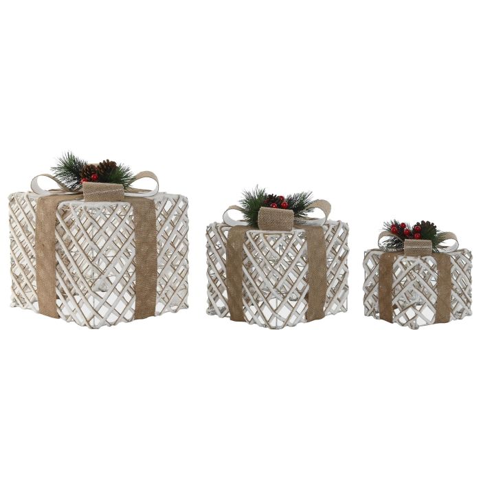 Regalo  DKD Home Decor Natural Blanco 26 x 30 x 26 cm Set de 3 (2 Unidades) 3