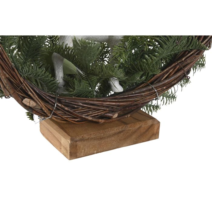 Corona Navidad Alpina DKD Home Decor Verde Marron 22 x 48 x 46 cm (2 Unidades) 2