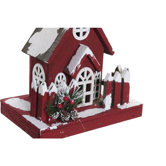 Casa Navidad Tradicional DKD Home Decor Rojo Blanco 18 x 56 x 27 cm (2 Unidades) 3