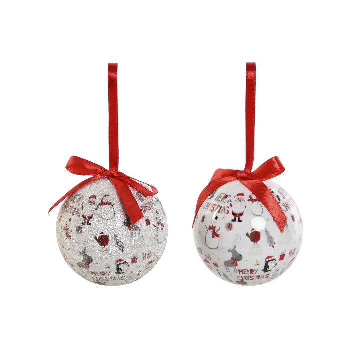 Bola Decoracion Navidad Tradicional DKD Home Decor Blanco Rojo 21.5 x 8.5 x 25 cm Set de 7 (2 Unidades)