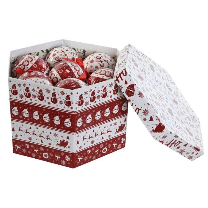 Bola Decoracion Navidad Tradicional DKD Home Decor Rojo Blanco 21.5 x 15.5 x 25 cm Set de 14 (2 Unidades) 2