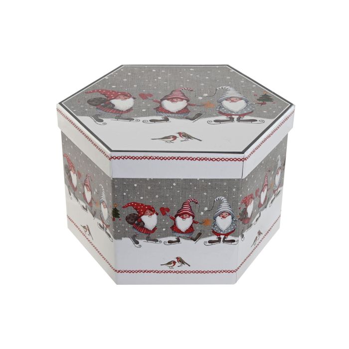 Bola Decoracion Navidad Tradicional DKD Home Decor Gris Rojo 21.5 x 15.5 x 25 cm Set de 14 (2 Unidades) 3