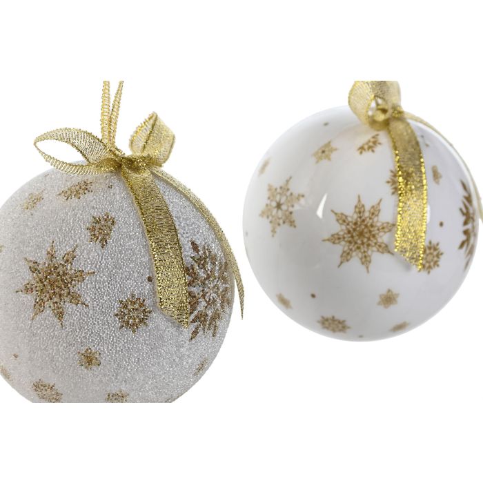 Bola Decoracion Navidad Moderna DKD Home Decor Dorado Blanco 21.5 x 15.5 x 25 cm Set de 14 (2 Unidades) 1