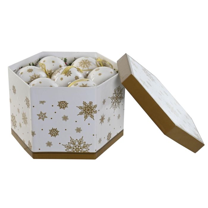 Bola Decoracion Navidad Moderna DKD Home Decor Dorado Blanco 21.5 x 15.5 x 25 cm Set de 14 (2 Unidades) 2