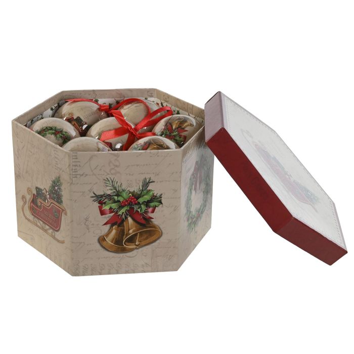 Bola Decoracion Navidad Tradicional DKD Home Decor Multicolor 21.5 x 15.5 x 25 cm Set de 14 (2 Unidades) 2