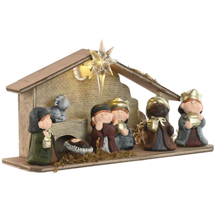 Nacimiento Navidad Tradicional DKD Home Decor Multicolor 9.5 x 17 x 30 cm (2 Unidades)