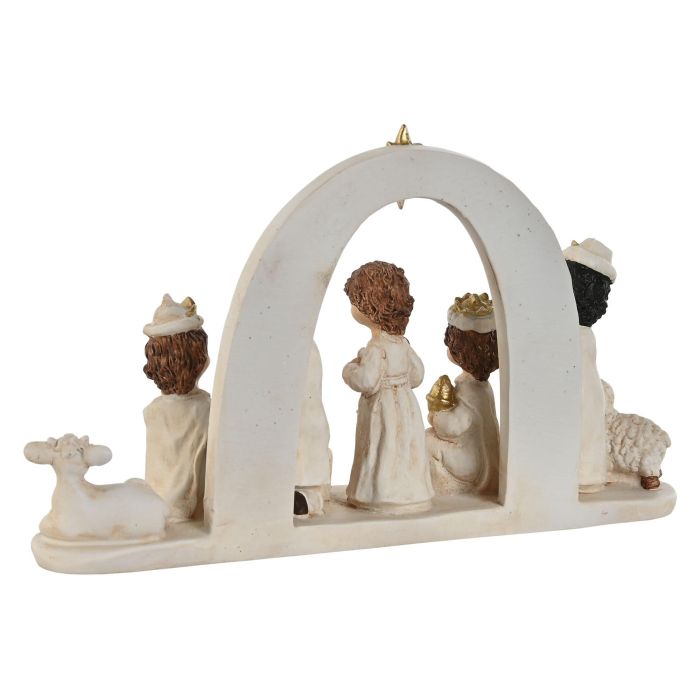 Nacimiento Navidad Tradicional DKD Home Decor Blanco Dorado 6 x 14.5 x 25 cm (2 Unidades) 2