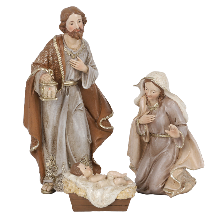 Nacimiento Navidad Tradicional DKD Home Decor Multicolor 19 x 42 x 23 cm Set de 3 (2 Unidades)