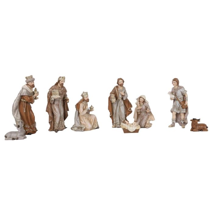 Nacimiento Navidad Tradicional DKD Home Decor Multicolor 5 x 18 x 8 cm Set de 9 (2 Unidades)