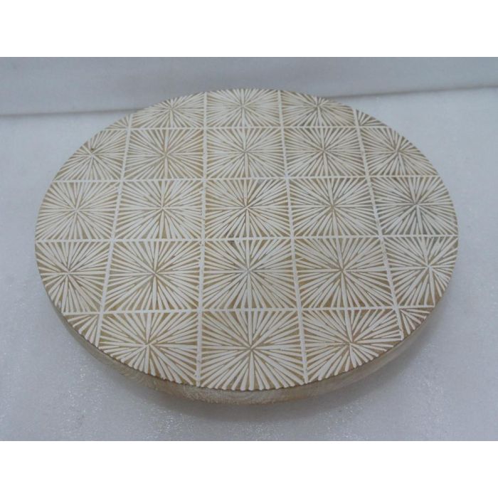 Decoracion Indio DKD Home Decor Blanco Natural 38 x 5.7 x 38 cm (2 Unidades)