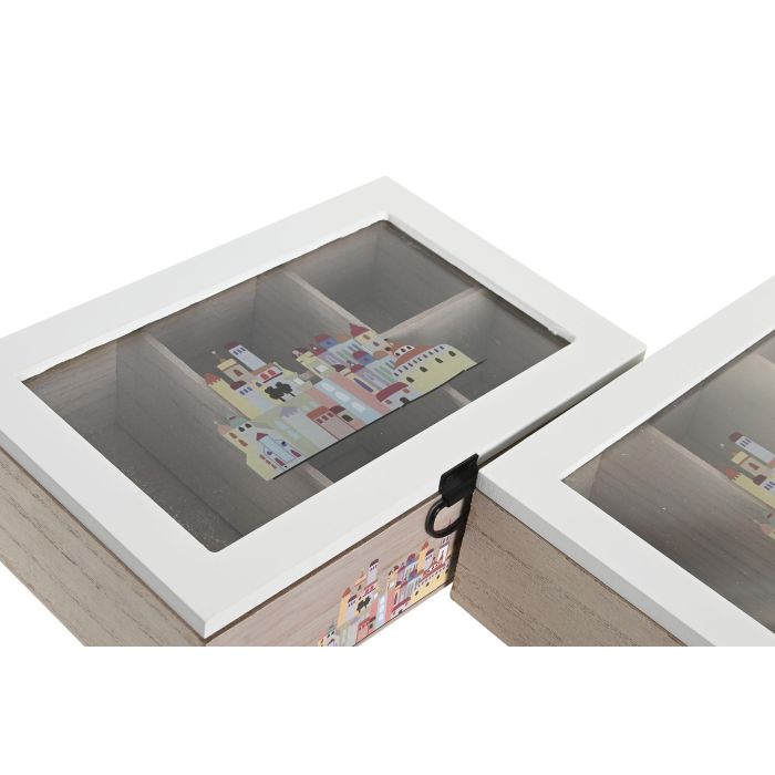 Caja Infusiones Cottage DKD Home Decor Multicolor 15 x 7 x 23 cm (2 Unidades) 1
