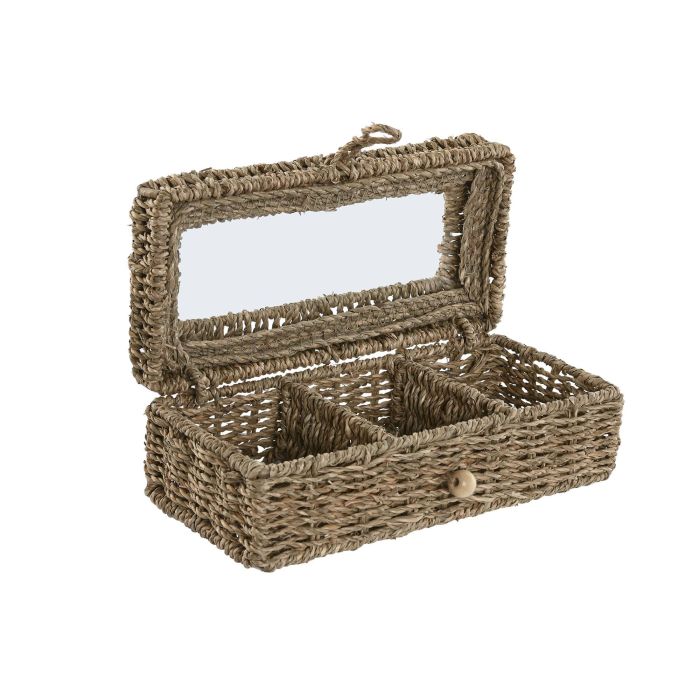 Caja Infusiones Boho DKD Home Decor Natural 13 x 10 x 28 cm (2 Unidades)