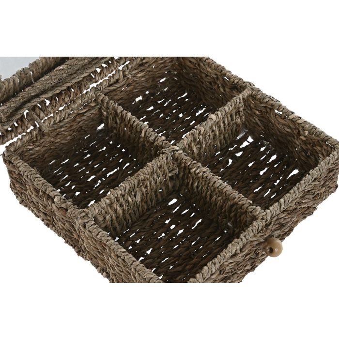 Caja Infusiones Boho DKD Home Decor Natural 22 x 11 x 22 cm (2 Unidades) 1