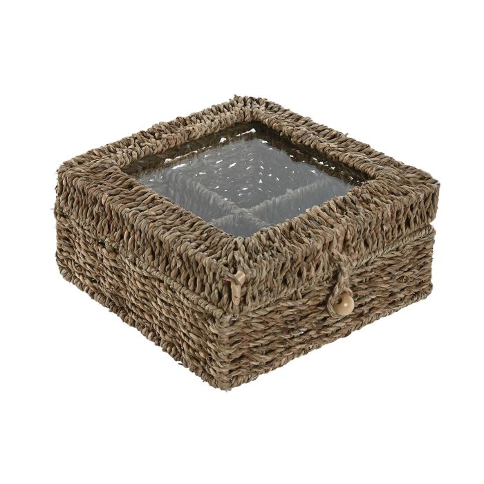 Caja Infusiones Boho DKD Home Decor Natural 22 x 11 x 22 cm (2 Unidades) 2