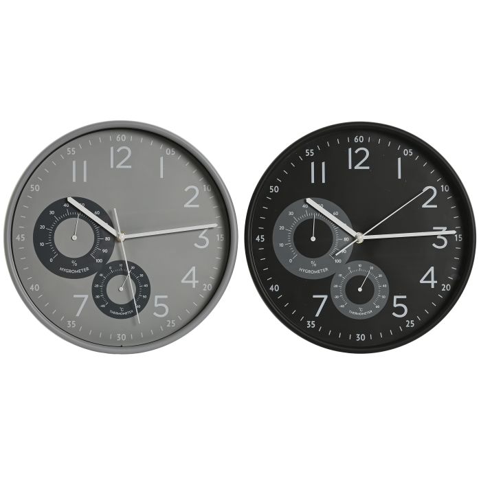 Reloj Pared Loft DKD Home Decor Negro Gris 4.7 x 30 x 30 cm (2 Unidades)