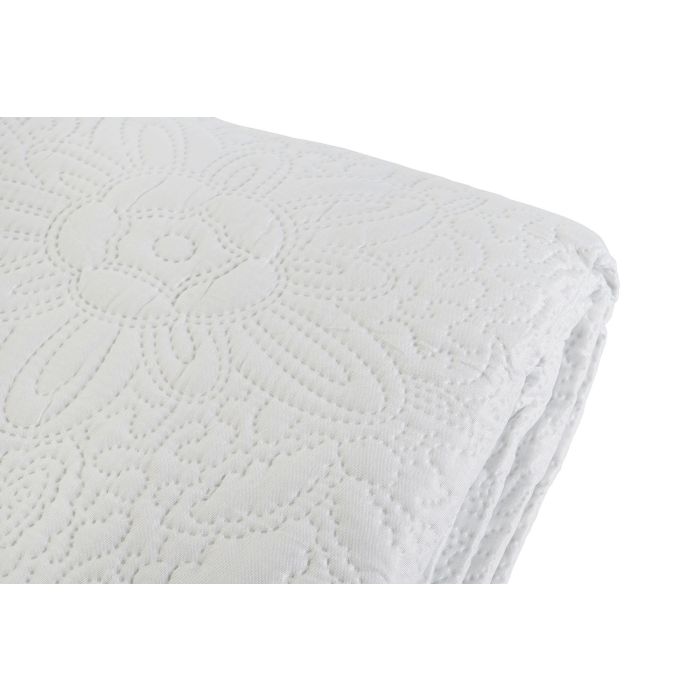 Colcha Romantico DKD Home Decor Blanco 270 x 1 x 270 cm (2 Unidades) 1