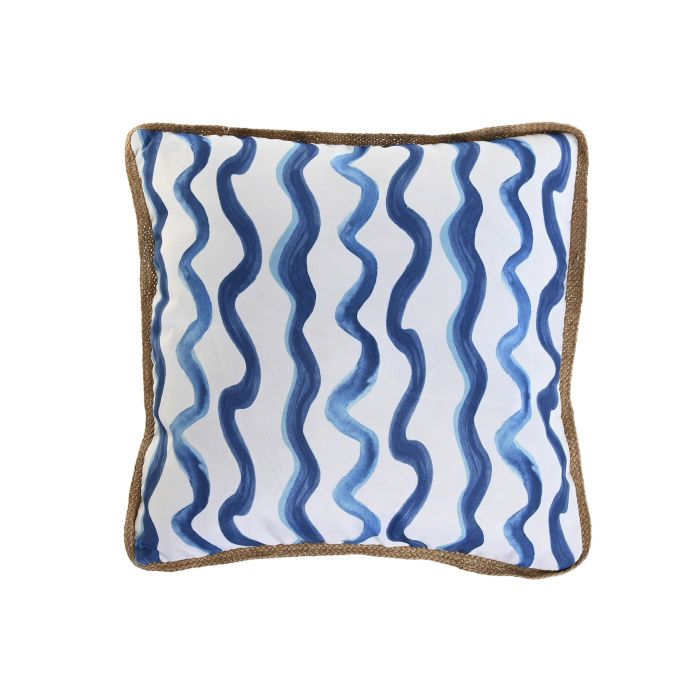 Cojin Terraza Y Jardin DKD Home Decor Azul Blanco 45 x 45 cm (2 Unidades)