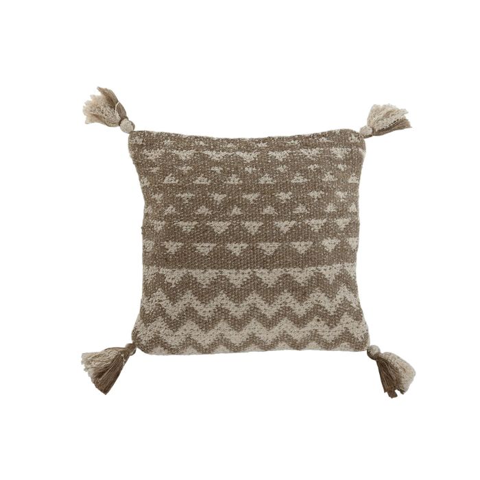 Cojin Boho DKD Home Decor Beige Crema 45 x 45 cm (2 Unidades)