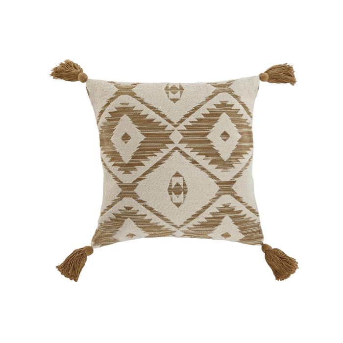 Cojin Boho DKD Home Decor Crema Beige 45 x 45 cm (2 Unidades)