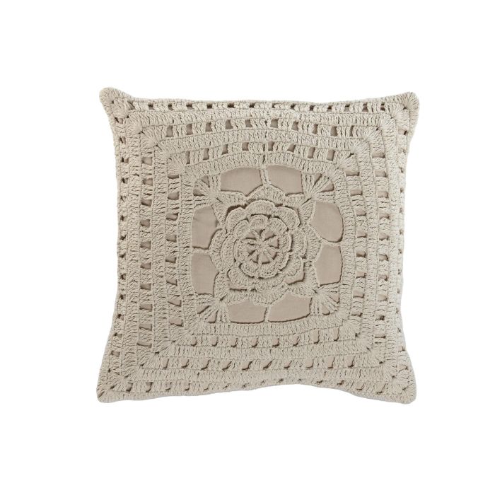 Cojin Boho DKD Home Decor Blanco Roto 45 x 45 cm (2 Unidades)