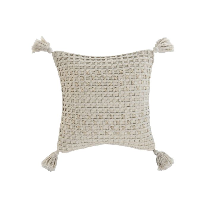 Cojin Boho DKD Home Decor Blanco Roto 45 x 45 cm (2 Unidades)