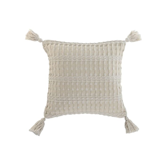 Cojin Boho DKD Home Decor Blanco Roto 45 x 45 cm (2 Unidades)