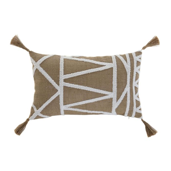 Cojin Boho DKD Home Decor Natural Blanco 8 x 30 x 50 cm (2 Unidades)