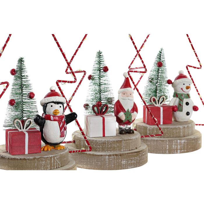 Decoracion Navidad Tradicional DKD Home Decor Rojo Marron 11 x 21 x 17 cm (3 Unidades) 2