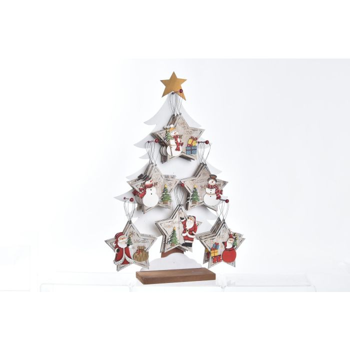 Decoracion Colgante Navidad Tradicional DKD Home Decor Blanco Rojo 12 x 59 x 34 cm (48 Unidades) 2