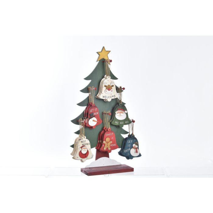 Decoracion Colgante Navidad Tradicional DKD Home Decor Rojo Verde 12 x 53 x 30 cm (48 Unidades) 2