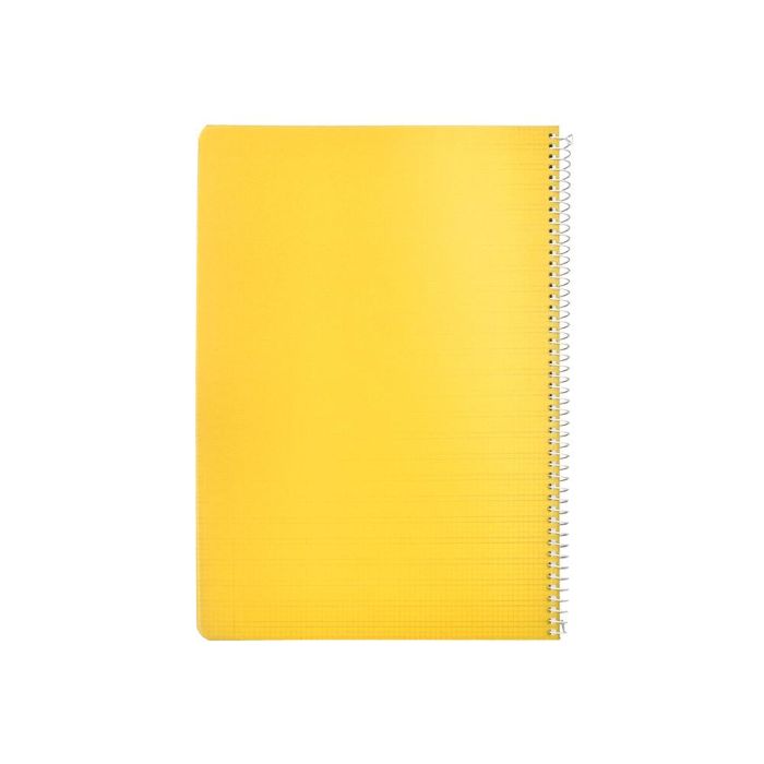 Cuaderno Espiral Liderpapel Din A4 Pautaguia Tapa Plastico 80H 90 gr Cuadro Pautado 3 mm Con Margen Color Amarillo 4 unidades 2