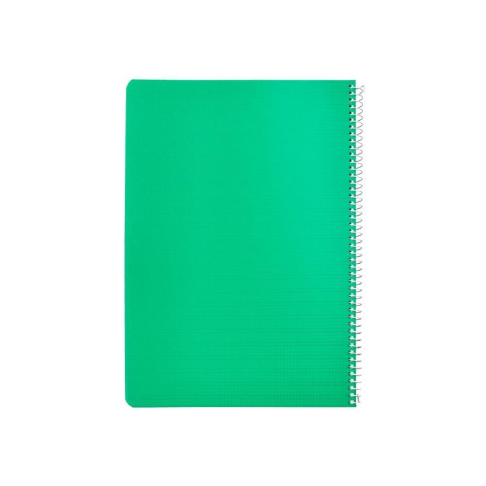 Cuaderno Espiral Liderpapel Din A4 Pautaguia Tapa Plastico 80H 90 gr Cuadro Pautado 3 mm Con Margen Color Verde 4 unidades 2