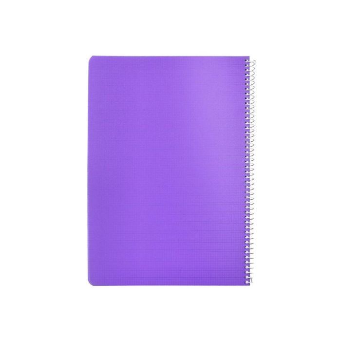 Cuaderno Espiral Liderpapel Din A4 Pautaguia Tapa Plastico 80H 90 gr Cuadro Pautado 3 mm Con Margen Color Lila 4 unidades 2