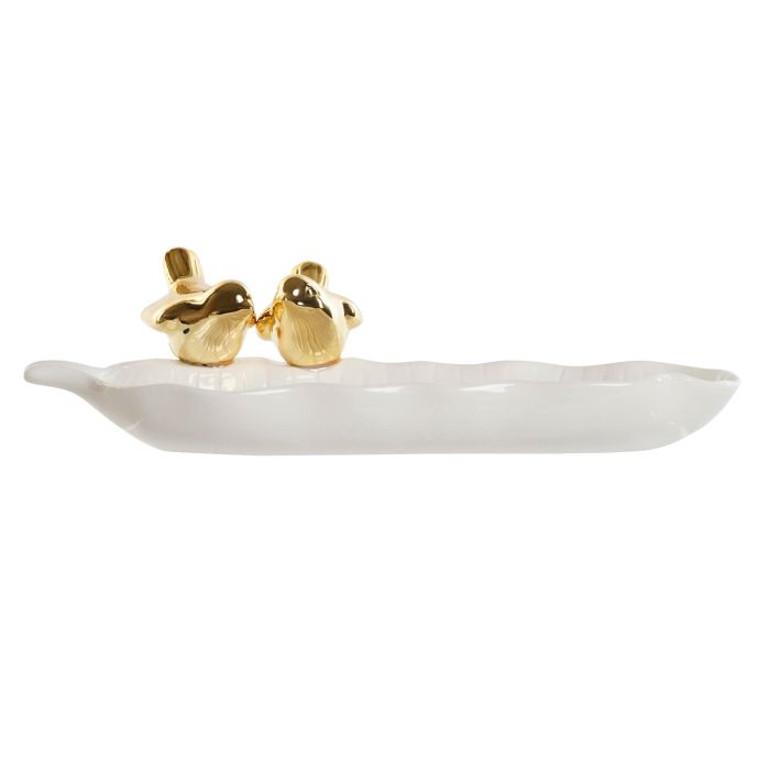 Bandeja Vaciabolsillos Glam DKD Home Decor Blanco Dorado 13.5 x 6 x 25 cm (4 Unidades) 3