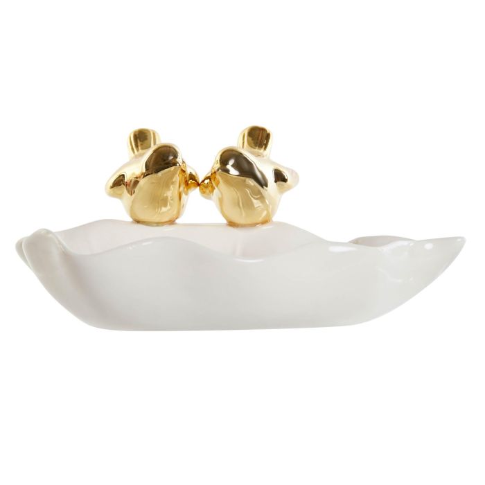 Bandeja Vaciabolsillos Chic DKD Home Decor Blanco Dorado 16 x 7.2 x 17 cm (4 Unidades) 3