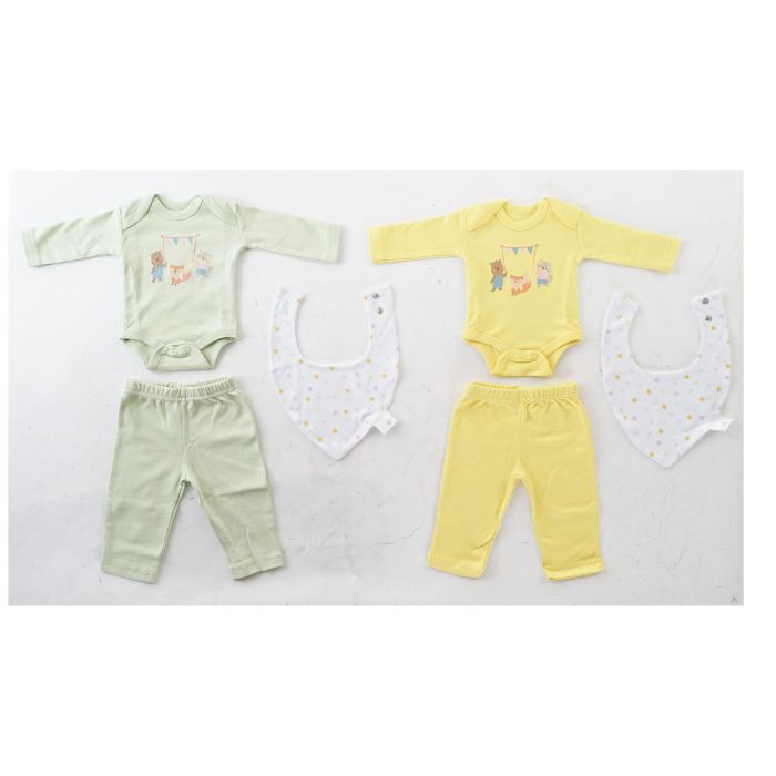 Bebe Baby DKD Home Decor Amarillo Verde 1 x 25 x 25 cm Set de 3 (4 Unidades) 1