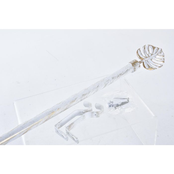 Barra Cortina Tropical DKD Home Decor Blanco Dorado 16 x 16 x 160 cm (4 Unidades) 3