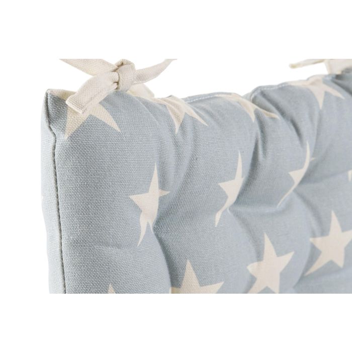 Cojin Silla Scandi DKD Home Decor Blanco Azul 6 x 40 x 40 cm (4 Unidades)