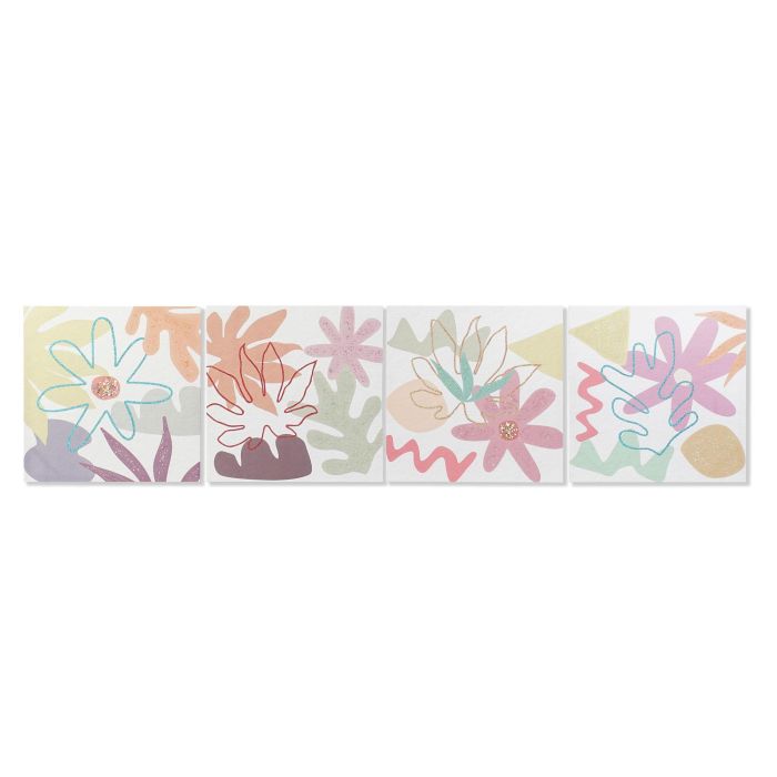 Cuadro Urban DKD Home Decor Multicolor 1.8 x 60 x 60 cm (4 Unidades)