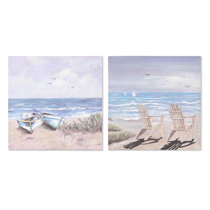 Cuadro Mediterraneo DKD Home Decor Multicolor 3 x 60 x 60 cm (4 Unidades) Cuadro Mediterraneo DKD Home Decor Multicolor 3 x 60 x 60 cm (4 Unidades)