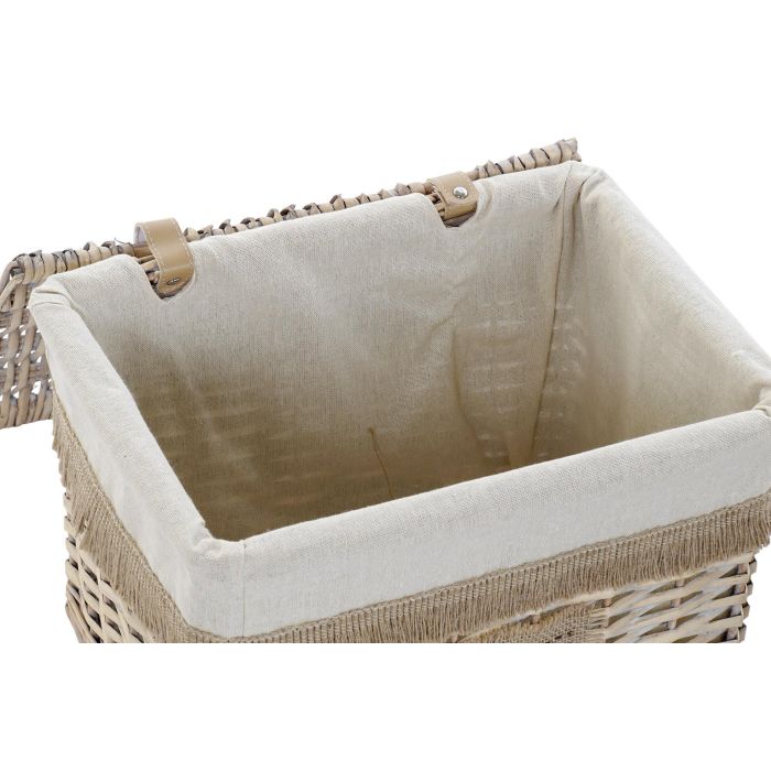 Cesta Mediterraneo DKD Home Decor Beige Azul 25 x 24 x 37 cm Set de 2 (4 Unidades) 4