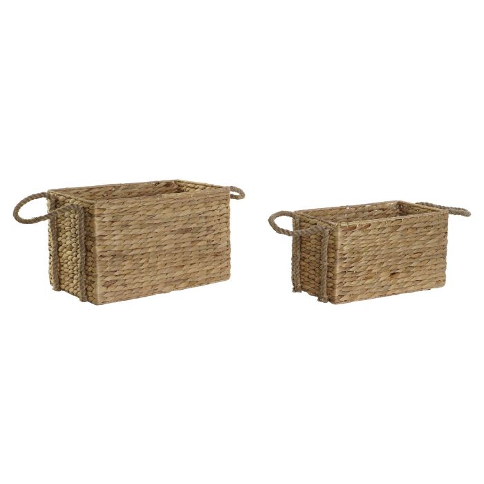 Cesta Balines DKD Home Decor Natural 25 x 25 x 40 cm Set de 2 (4 Unidades)